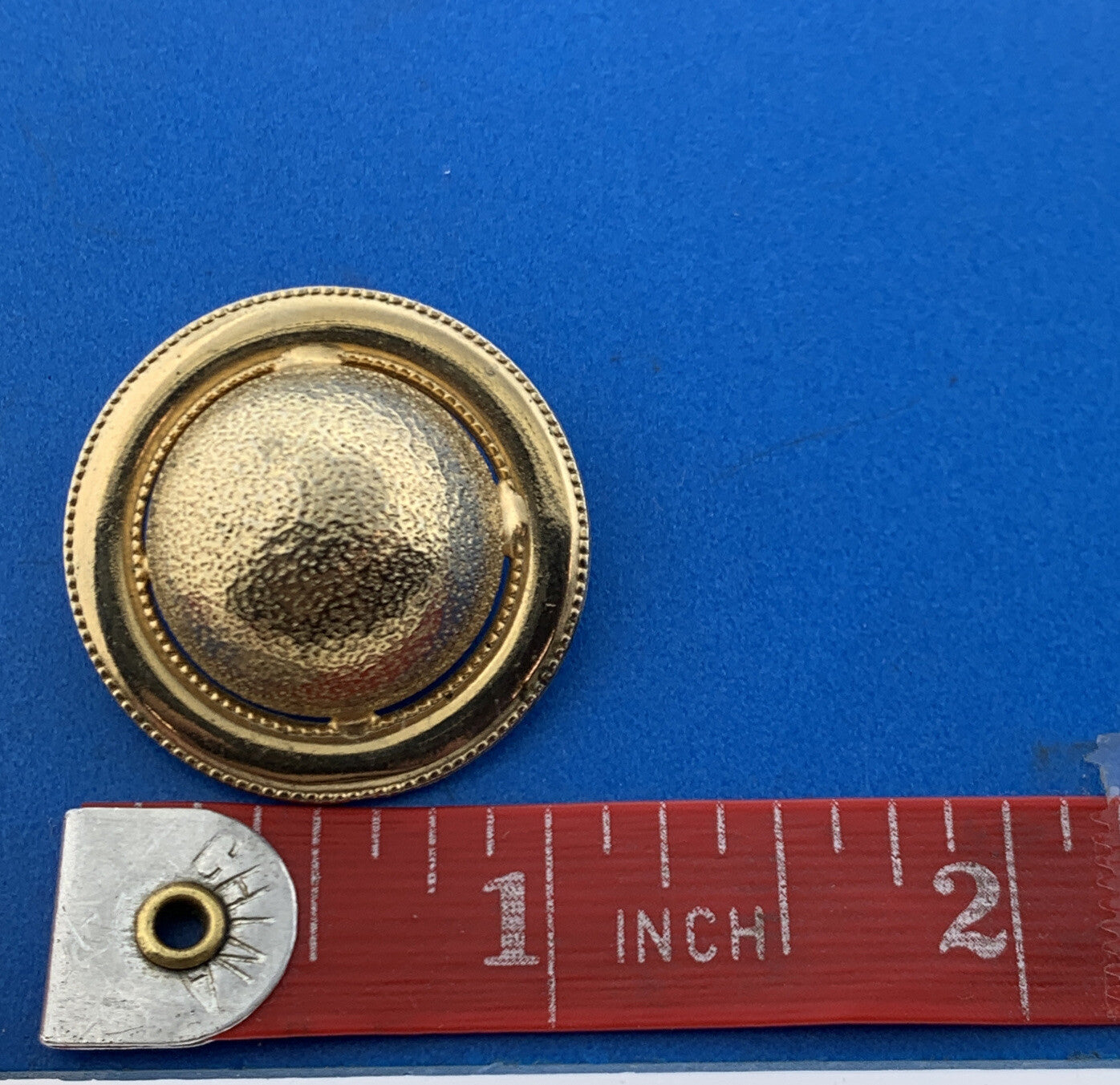 1960's CORO Gold Tone Textured Polished Abstract Dome Clip On Earrings