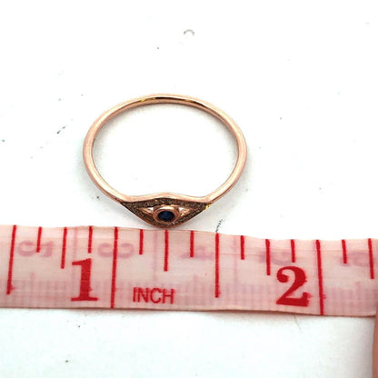 Designer 14K Rose Gold Sapphire Diamond Accented Evil Eye Cocktail Ring