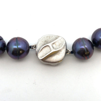 Honora 925 Sterling Silver Black Tahitian Pearl Statement Choker Necklace