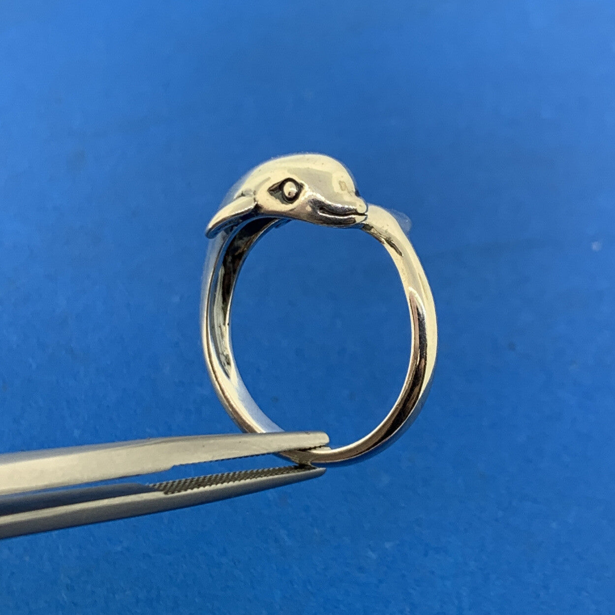 Vintage Designer KABANA Sterling Silver 925 Dolphin Ocean Fish Wrap Bypass Ring