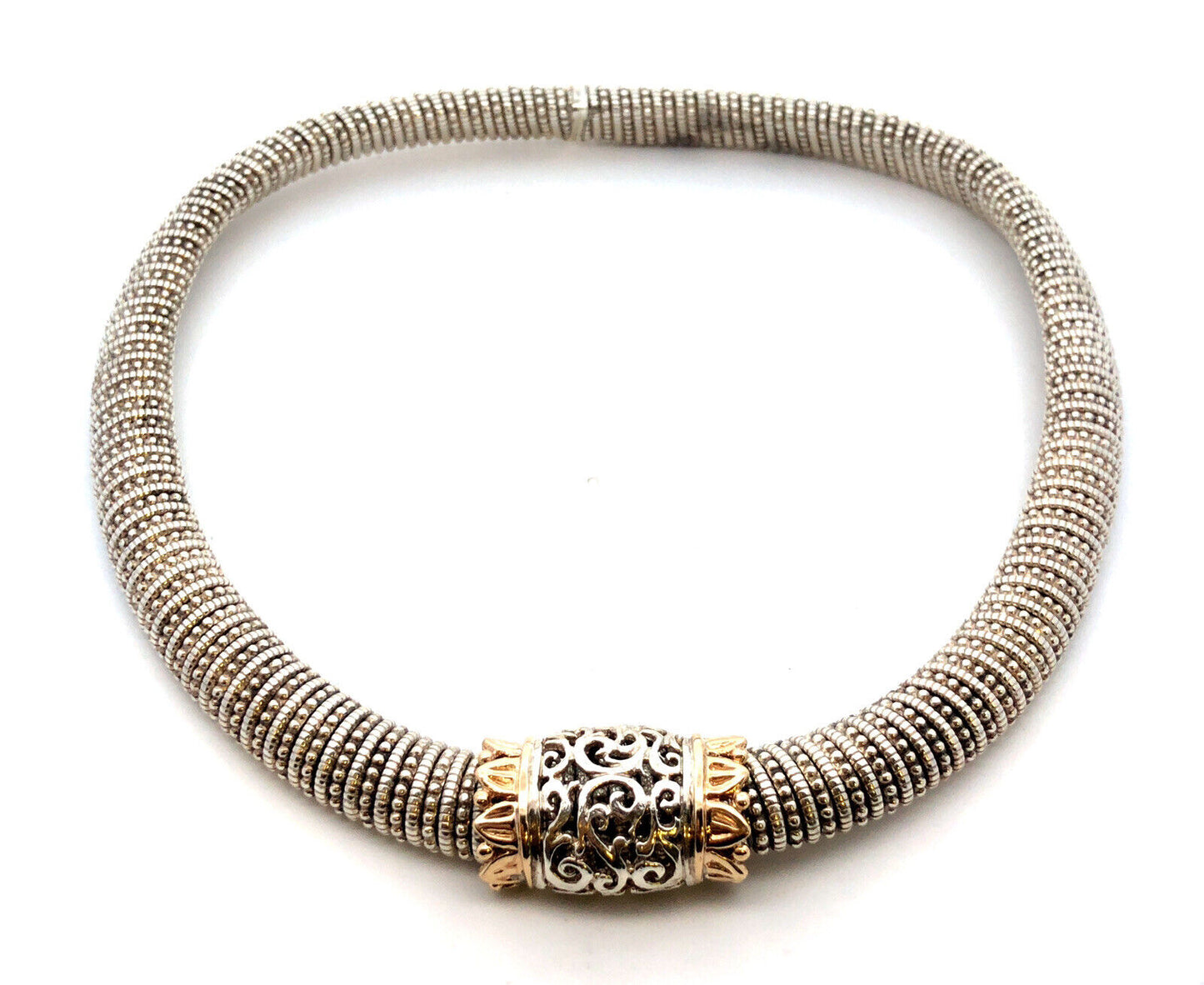 Designer Alwand Vahan 925 Sterling Silver 14K Gold Enhancer Pendant Necklace