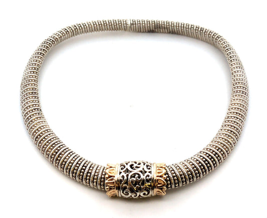 Designer Alwand Vahan 925 Sterling Silver 14K Gold Enhancer Pendant Necklace