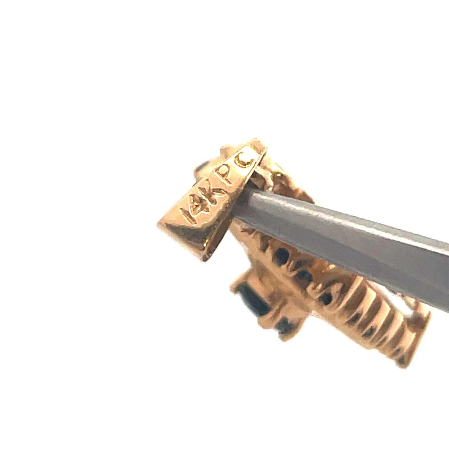 Designer 14K Yellow Gold Oval Blue Sapphire Diamond Accent Filigree Pendant