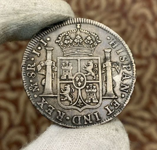 1814 Mo Mexico City 8 Reales I.I. Better Key Date .903 Silver Mexico Coin