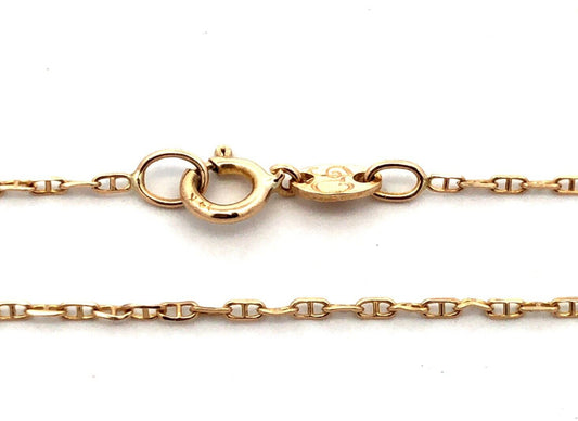 Designer Italy 14K Yellow Gold Anchor Mariners Link Chain Necklace
