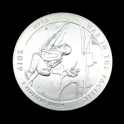 2019 P America The Beautiful Guam War in The Pacific 5 oz Silver Quarter Coin