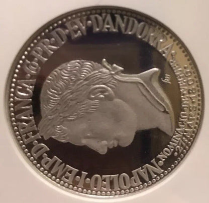 1964 Andorra Platinum 50 Diners Napoleon NGC Proof 64 UC Super Rare 1 Of 3 Mntg