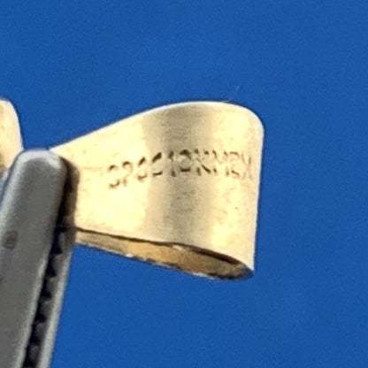 Vintage Mexico 10K Yellow Gold Ruby White Topaz Modernist Floral Dangle Pendant