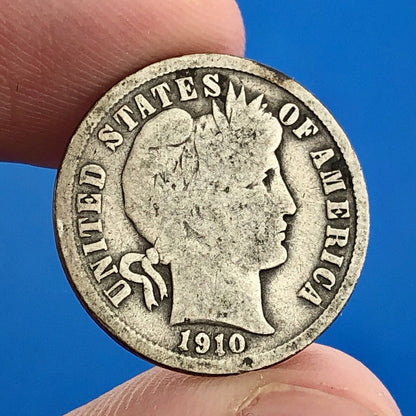 1910 P Barber Silver Dime $.10 Better Rare Scarce Key Philadelphia Mint Coin
