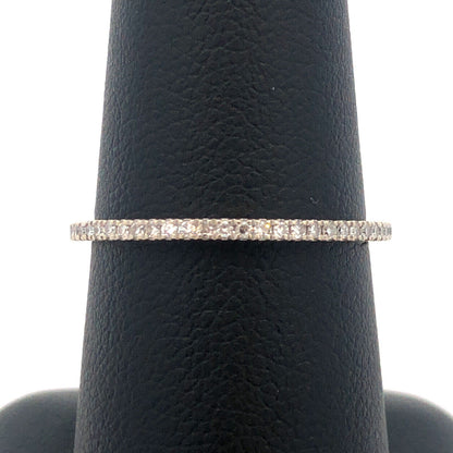 14k White Gold Pave Diamond Wedding Anniversary Eternity Band Ring