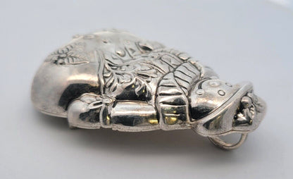 Mid Century Designer Best Silver Tone Snowman 3 Pc Brooch/Pendant & Clip Earring