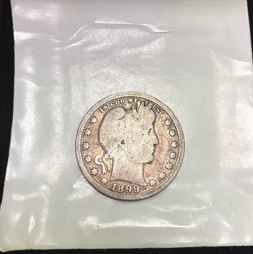 1899 P Barber Silver Quarter 25c $.25 Better Key Philadelphia Rare Scarce