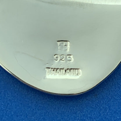 Designer Stunning Sterling Silver 925 Abstract Oval Crunched Wavy Pendant