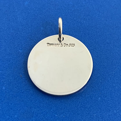 Tiffany & Co. 925 Sterling Silver Flat Round Engravable Pendant
