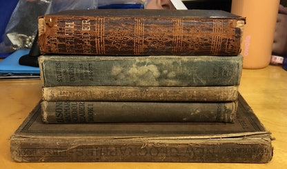 1881-1912 Lot Of Five Antique Classroom Instructional Hard Bound Books