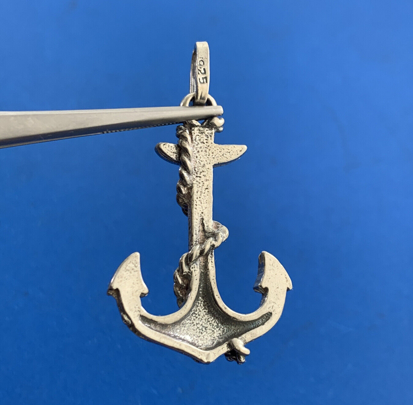 Vintage 925 Sterling Silver Ship's Anchor Statement Unisex Pendant