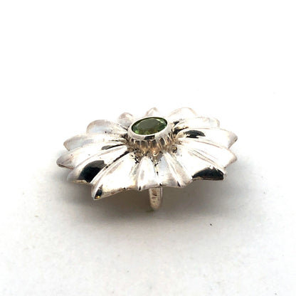 Mignon Faget 925 Sterling Silver Round Peridot Portafiori Flower Pendant