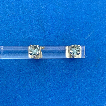 Designer 14K White Gold Aquamarine March Birthday Occasion Starter Stud Earrings
