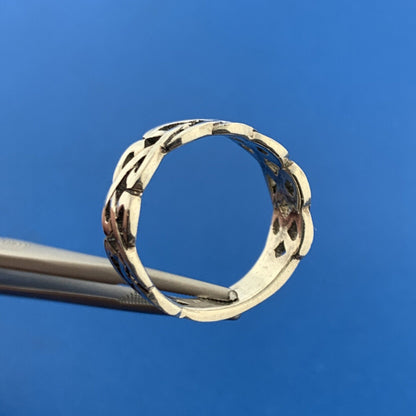 Vintage Sterling Silver 925 Modernist S Wave Cut Out Stackable Band Ring