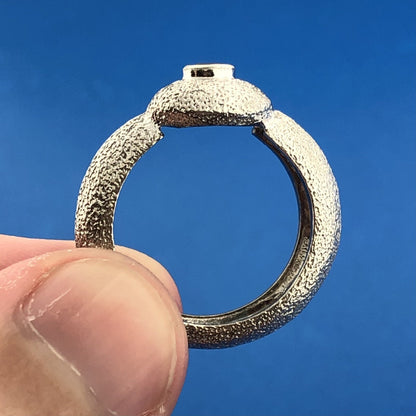 Vintage Mignon Faget 925 Sterling Silver Sea Collection Sapphire Sea Urchin Ring