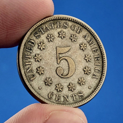 1874 P Shield Nickel Variety 2 Scarce Rare Better Key Philadelphia Mint Coin
