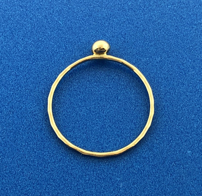 Gorgeous 14k Yellow Gold Sphere Bead Precious Small Ring Size 6.5
