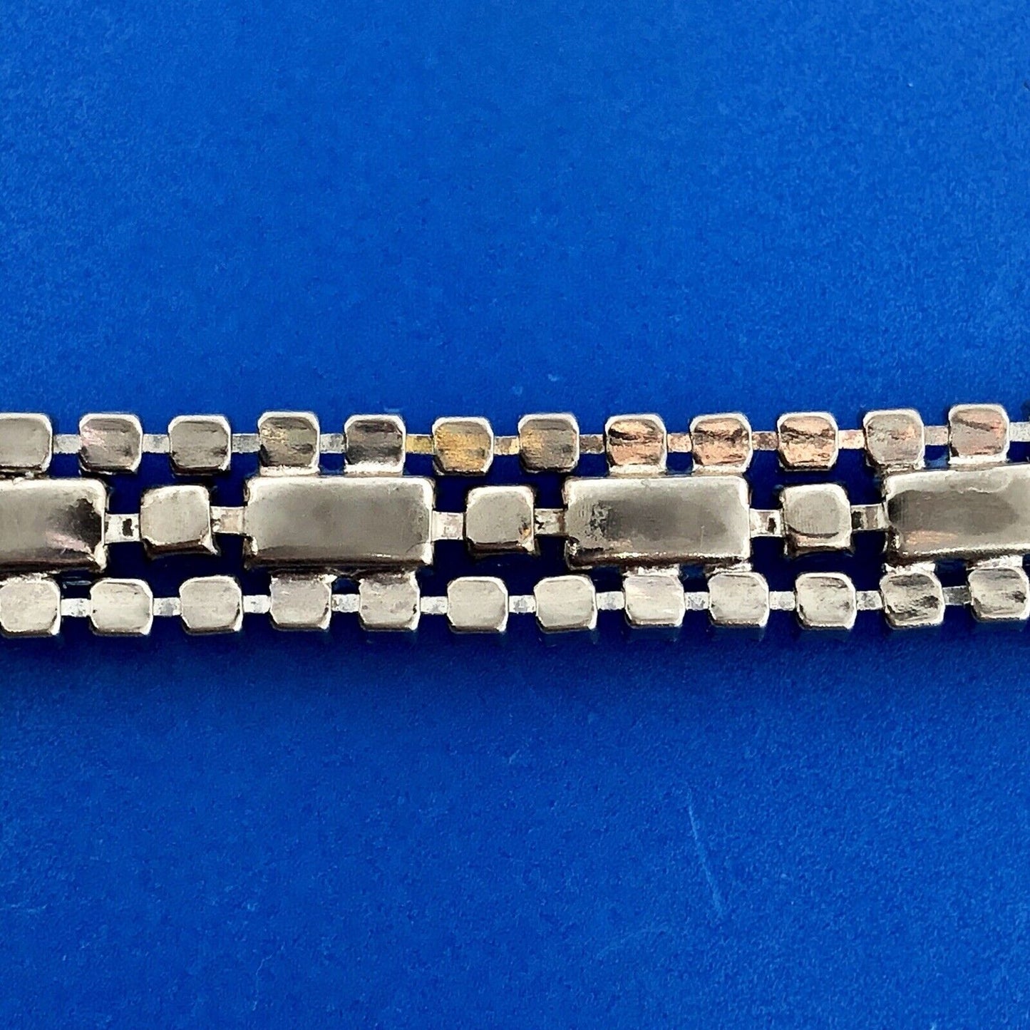 Vintage Albert Weiss Silver Tone Crystal Rhinestone Glamour Link Bracelet