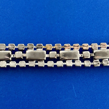 Vintage Albert Weiss Silver Tone Crystal Rhinestone Glamour Link Bracelet