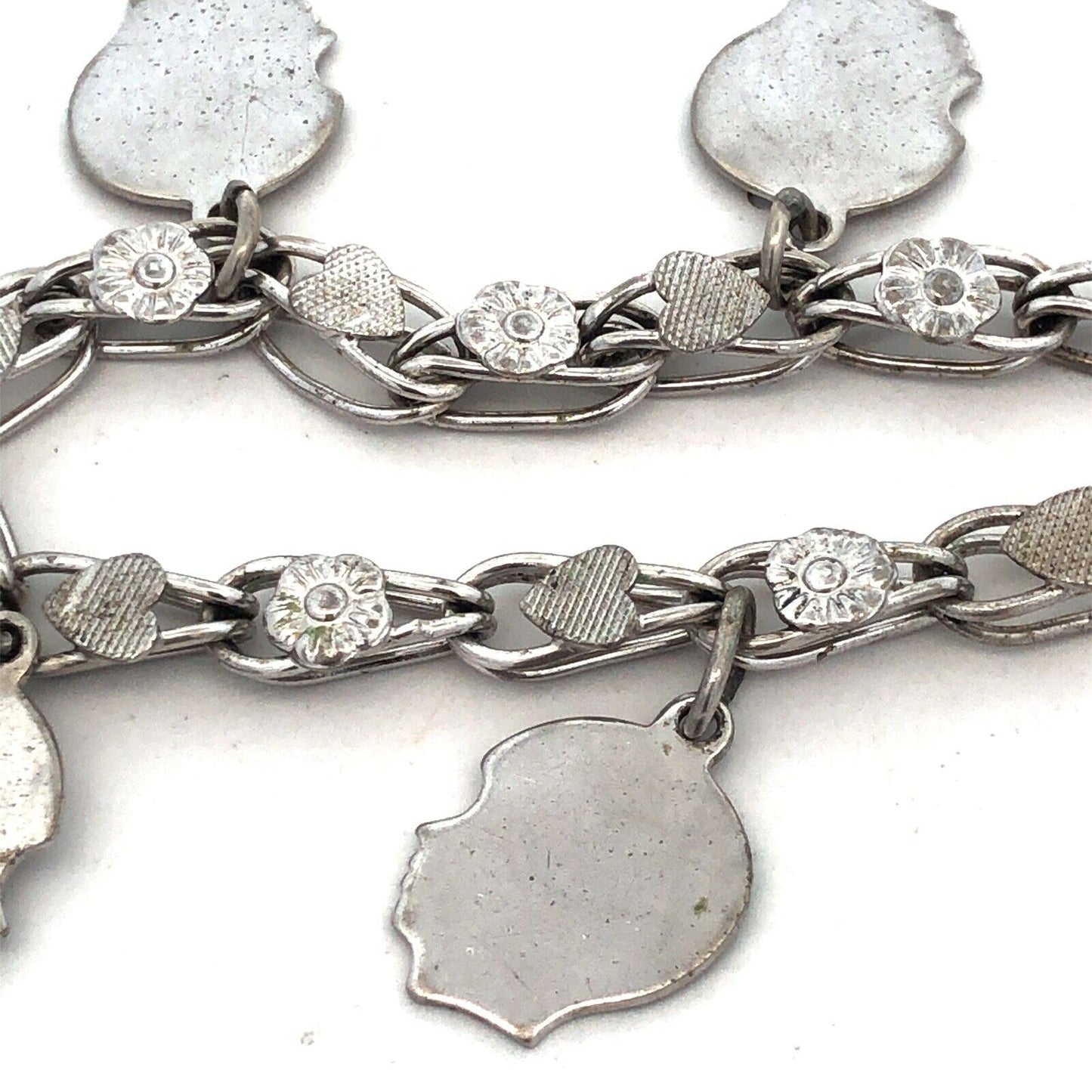 Elco 925 Sterling Silver Floral Children Profiles Mothers Day Charm Bracelet