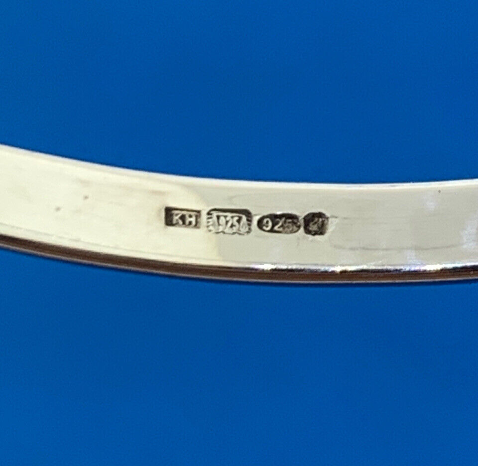 Designer 925 Sterling Silver Oval Blue Topaz Solitaire Statement Cuff Bracelet