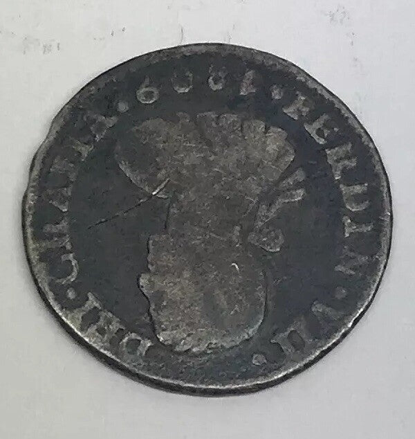 1809 Mexico Silver 1/2 Real Mexico City Ferdinand VII Pirate Treasure Coin