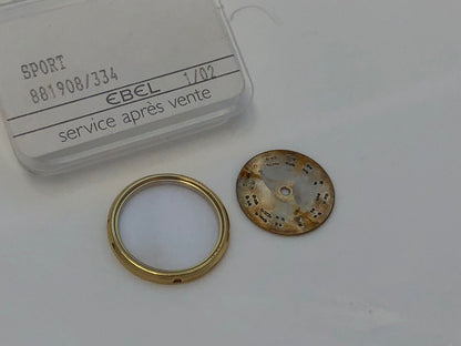 Authentic Ebel 18k Gold Bezel with Sapphire Crystal And Gold Tone Face Plate NIB