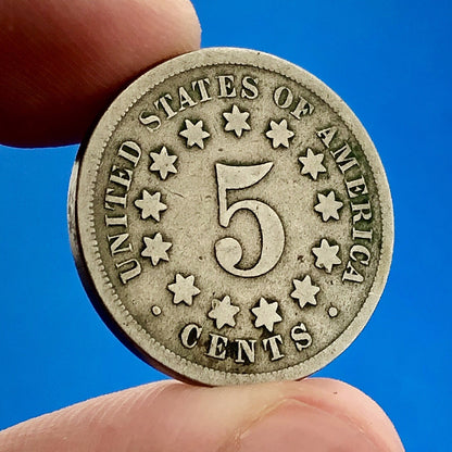 1868 P Shield Nickel Variety 2 Scarce Rare Better Key Philadelphia Mint Coin