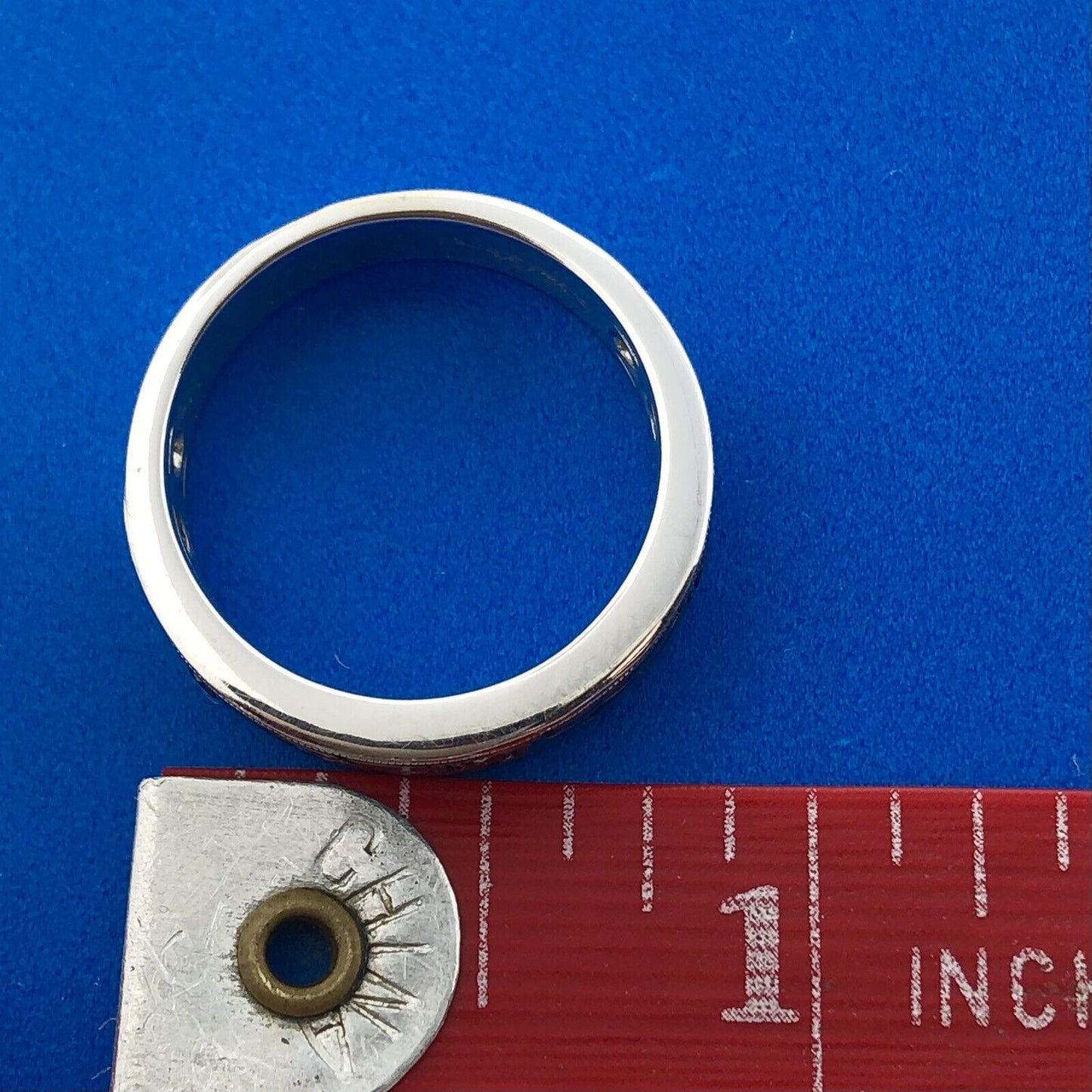 Neil Lane 14K White Gold Black Diamond Sz 8.75 Unisex Wedding Bridal Band Ring