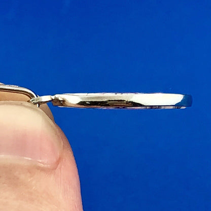 Vintage Italy Sterling Silver 925 Murano Millefiori Art Glass Disc Pendant