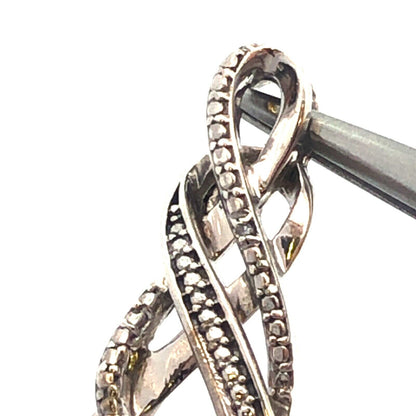 Designer 925 Sterling Silver Round Diamond Swirl Infinity Anniversary Pendant