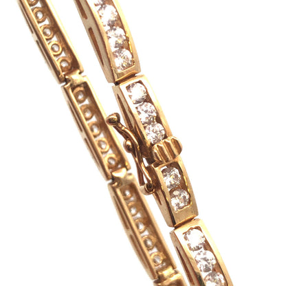 Designer 14K Yellow Gold Diamonique Cubic Zirconia CZ Statement Tennis Bracelet