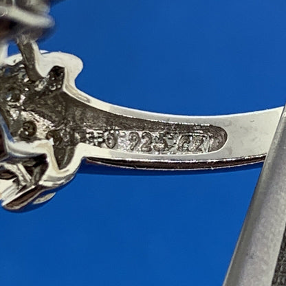 Joseph Esposito ESPO Sterling Silver 925 Cubic Zirconia CZ Flower Cluster Ring