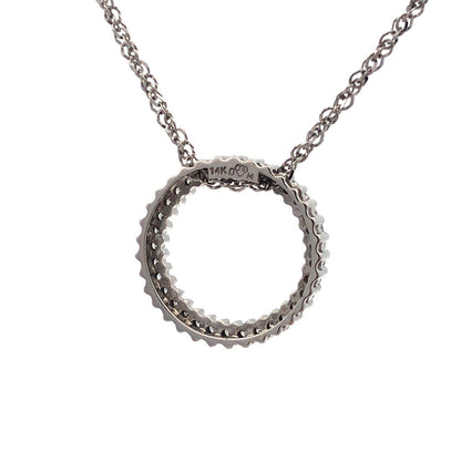Designer 14K White Gold Diamond Infinity Eternity Anniversary Pendant Necklace