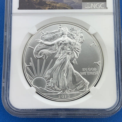 2015 American Silver Eagle 999 Fine 1 Oz Silver NGC MS69 First Release Eagle Lab