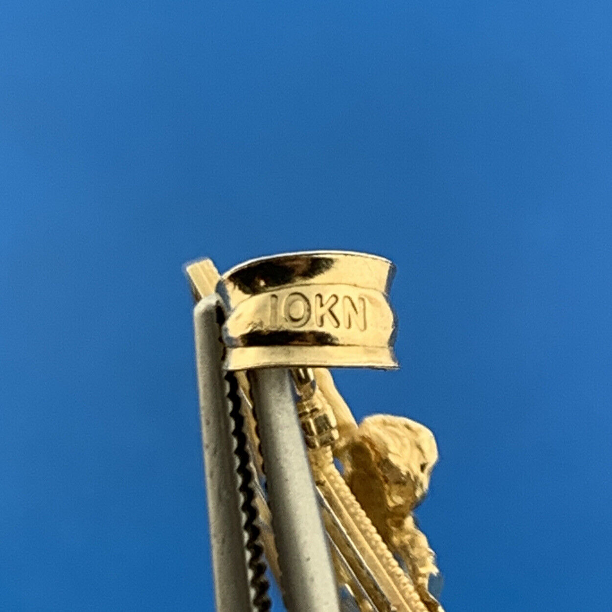 Designer 10K Yellow Gold Mariners Cross Crucifix Anchor Statement Pendant