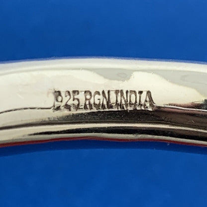 Designer RGN 925 Sterling Silver Hammered Closed Bangle Bracelet