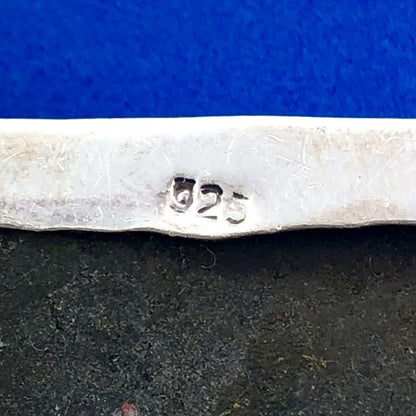 Estate Sterling Silver 925 Ocean Blue CZ Rainbow Druzy Geode Statement Pendant