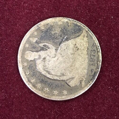 1873 US Coinage Silver 90% Seated Liberty Half Dollar 50C With Arrows