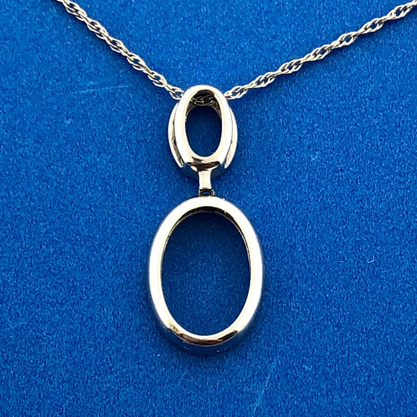 Designer 14K White Gold Polished Diamond Infinity Pendant 18" Necklace