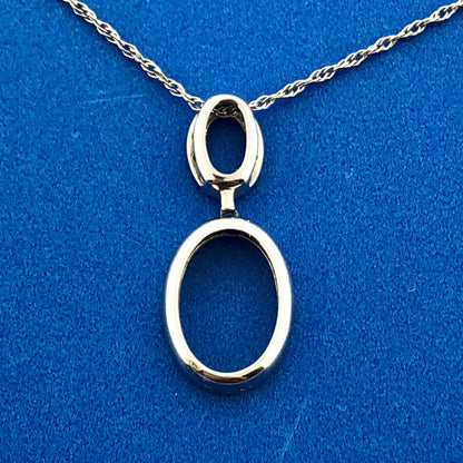 Designer 14K White Gold Polished Diamond Infinity Pendant 18" Necklace