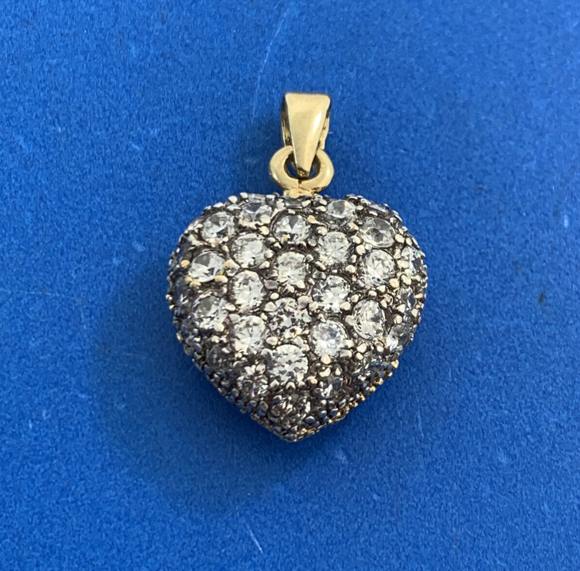 Designer DBJ 925 Sterling Silver Vermeil Cubic Zirconia Cluster Heart Pendant