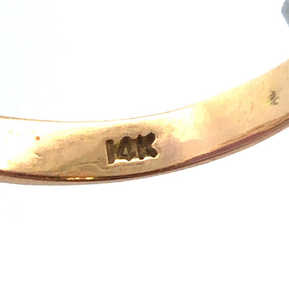 Vintage Designer 14K Yellow Gold Round Purple Sapphire Statement Solitaire Ring