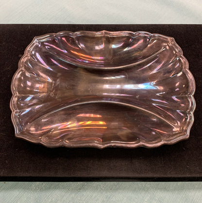 Reed Barton Silverplate Chippendale 66 Three Part Relish Serving Holloware Dish