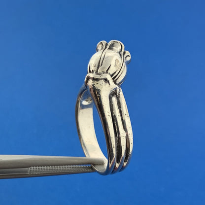 Stunning Sterling Silver 925 Wrapped Tulip Flower Floral Nature Ring Size 7.5